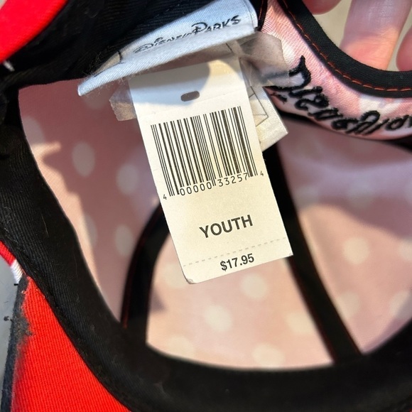 Disney Parks Minnie Mouse Girls Baseball Cap Hat with Ears & Bow Youth SnapBack - Picture 3 of 3